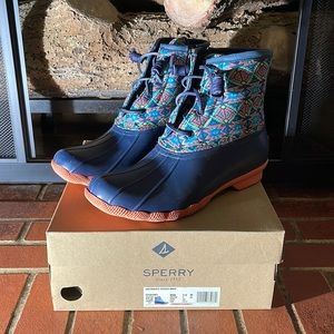 Sperry Saltwater Textile Navy 7.5 Women’s